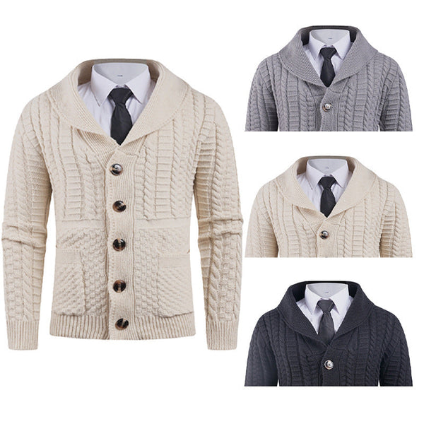 New Men's Long-sleeve Cardigan Sweater Coat Plus-sized Bigbuy