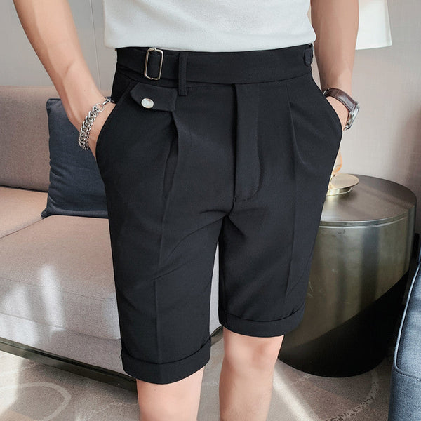 Contrast Color Fashion All-match Neapolitan Style Slim White Shorts Bigbuy