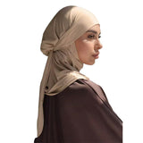 Solid Color Convenient Strap Headscarf Suit Bigbuy