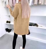 Lapel Button Pocket Women's Plush Coat Bigbuy