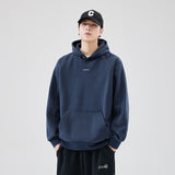 Autumn And Winter New Heavy Hooded Sweater Men's Fleece-lined Thickened Versatile Pullover Top Bigbuy