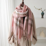 Cashmere-like Plaid Warm Shawl Scarf Unisex All-matching Bigbuy