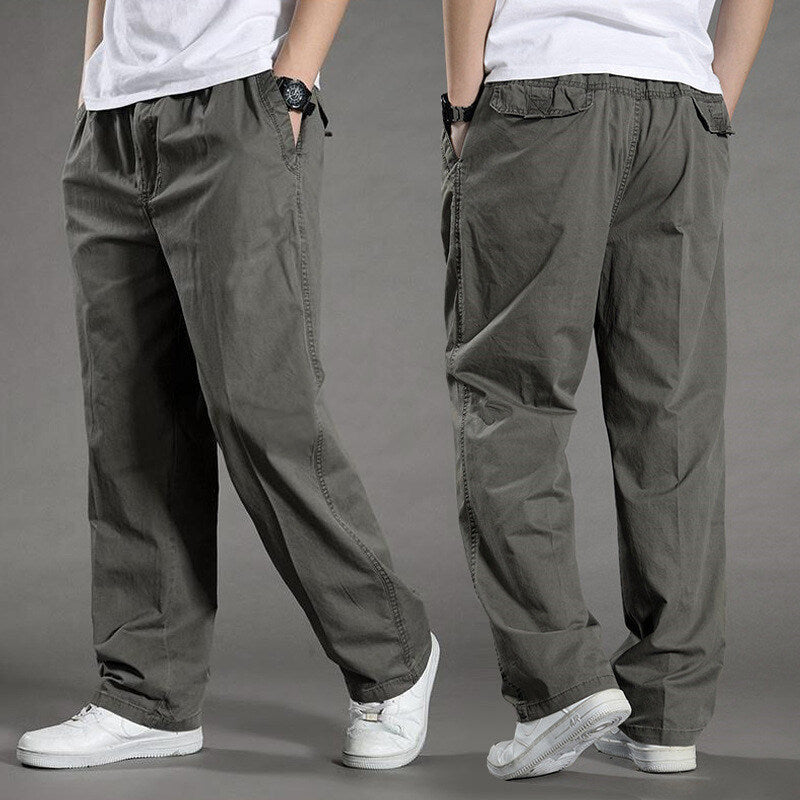Men's Overalls Cotton Loose Casual Pants Straight Trousers Bigbuy