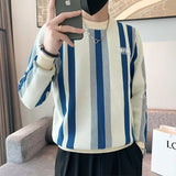 Contrast Color Sweater Striped Innerwear Knitwear Long-sleeved Top Bigbuy