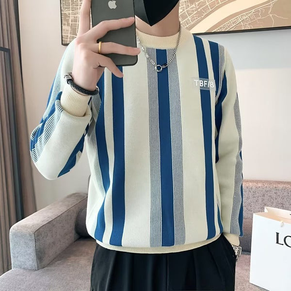 Contrast Color Sweater Striped Innerwear Knitwear Long-sleeved Top Bigbuy