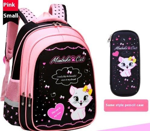 Kids School Cute Cat Print Backpack Bigbuy