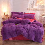 Luxury Thick Fleece Duvet Cover Queen King Winter Warm Bed Quilt Cover Pillowcase Fluffy Plush Shaggy Bedclothes Bedding Set Winter Body Keep Warm Bigbuy