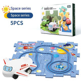 Children Puzzle Electric Railroad Speeder DIY Assembly Electric Car Automatic Rail City Scene Construction Education Toy Gift Bigbuy