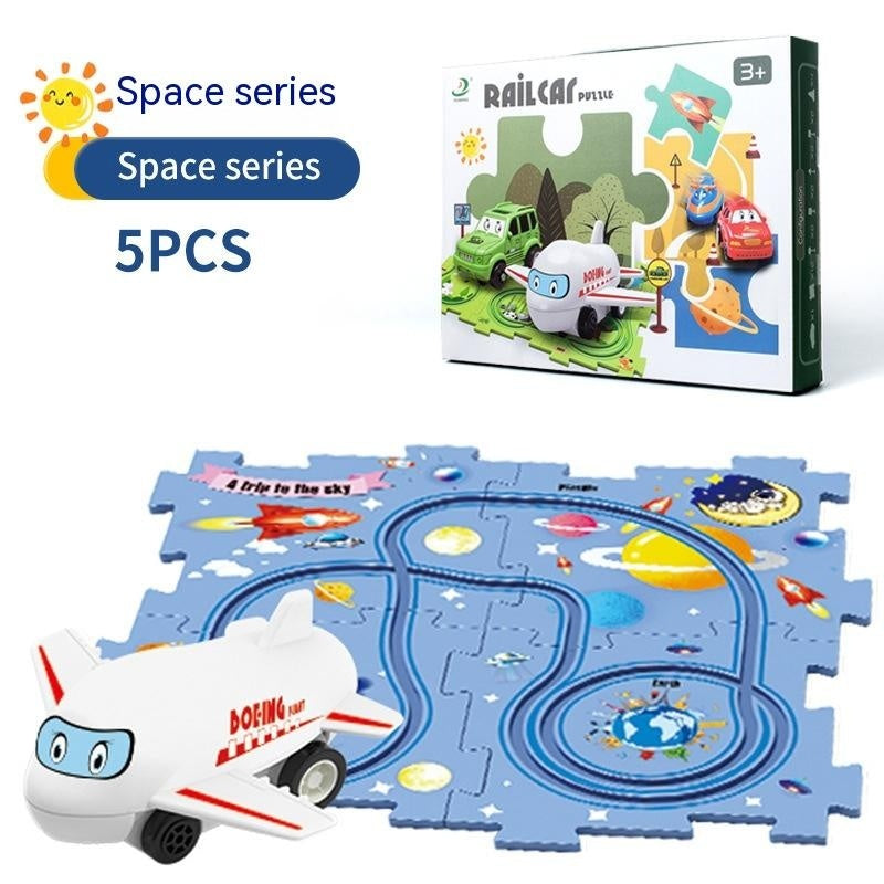 Children Puzzle Electric Railroad Speeder DIY Assembly Electric Car Automatic Rail City Scene Construction Education Toy Gift Bigbuy