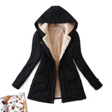 Loose Drawstring Waist-tight Parka Style Padded Hooded Cotton Coat Bigbuy
