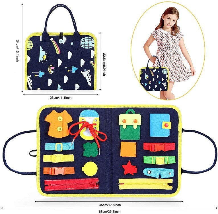 New Busy Book Children's Busy Board Dressing And Buttoning Learning Baby Early Education Preschool Sensory Learning Toy Bigbuy