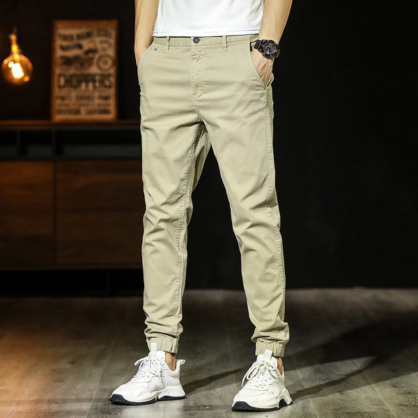 Men's Simplicity Color Versatile Loose Ankle-tied Casual Pants Bigbuy