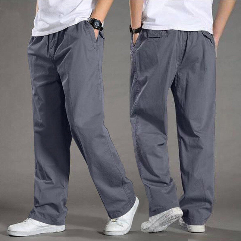 Men's Overalls Cotton Loose Casual Pants Straight Trousers Bigbuy