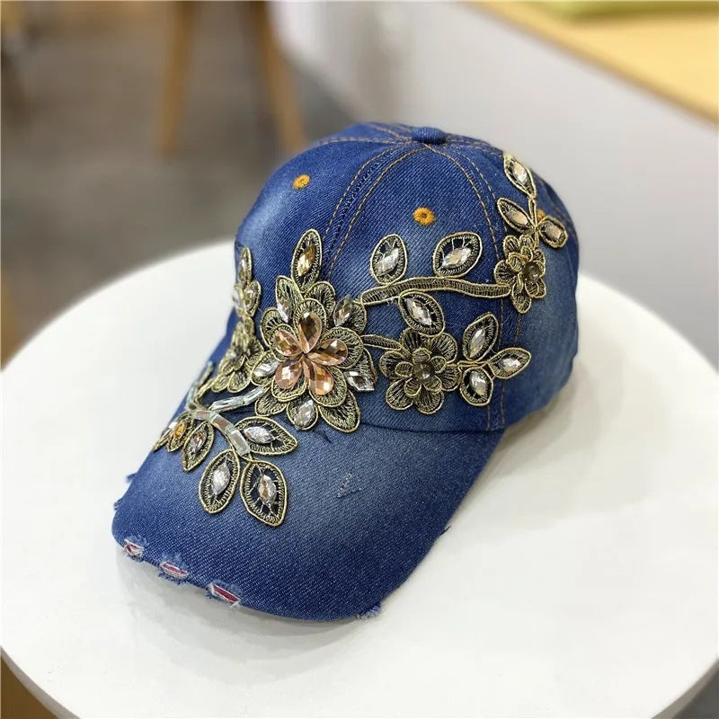 European And American Style Casual All-match Gold Silk Flower Cowboy Hat Bigbuy
