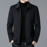 Men's Casual Polo Collar Woolen Jacket Woolen Coat Men's Clothing Bigbuy