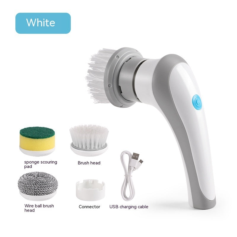 Electric Cleaning Brush 4 In 1 Spinning Scrubber Handheld Electric Cordless Cleaning Brush Portable Bigbuy