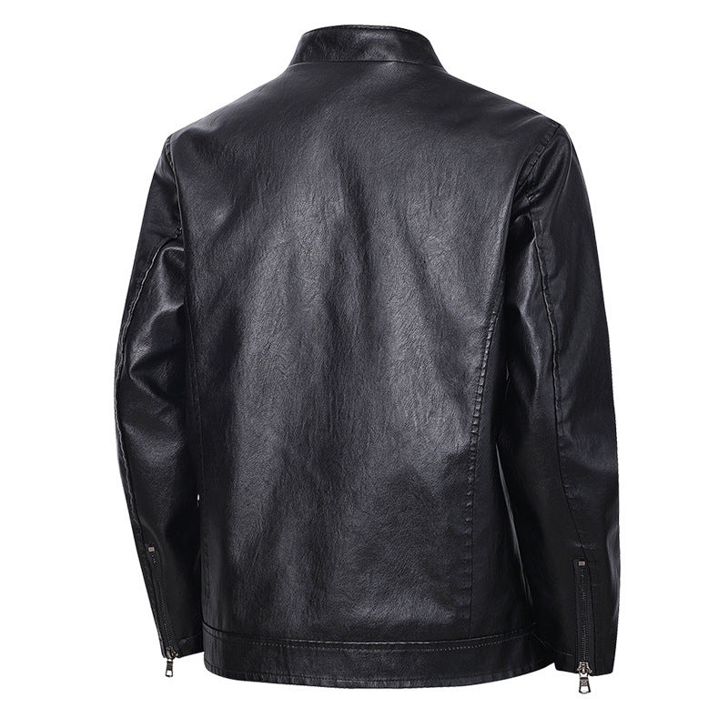 Slim-fit Leather Coat Men's Casual Jacket Bigbuy