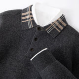 POLO Lapel Pullover Multicolor Casual Loose Cashmere Knitted Bottoming Shirt Bigbuy