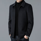 Men's Casual Polo Collar Woolen Jacket Woolen Coat Men's Clothing Bigbuy
