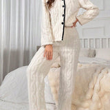 Cardigan Long Sleeve Pants Suit High-end Homewear Can Be Worn Outside Bigbuy