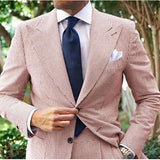 Men's Seersucker Striped Suit Two-piece Suit Bigbuy