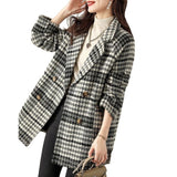 Buckle Lapel Long Sleeve Fashion Hepburn Style Woolen Coat Bigbuy