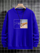 Street Style Men's Hand Printed Sweatshirt Bigbuy