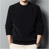 Fleece-lined Keep Warm Pure Color Men's Sweater Bigbuy