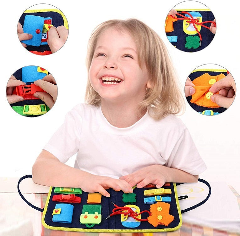 New Busy Book Children's Busy Board Dressing And Buttoning Learning Baby Early Education Preschool Sensory Learning Toy Bigbuy