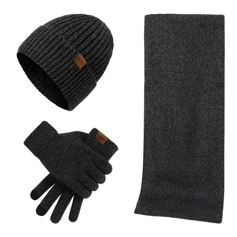 Thermal Knitting Hat Scarf And Gloves Three-piece Set Bigbuy