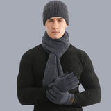 Thermal Knitting Hat Scarf And Gloves Three-piece Set Bigbuy