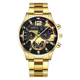 Men's Business Fashion Three-eye Single Calendar Steel Watch Bracelet Cross Bracelet Suit Bigbuy
