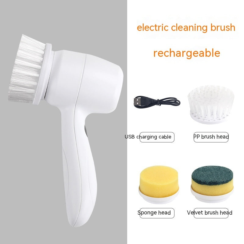 Electric Cleaning Brush 4 In 1 Spinning Scrubber Handheld Electric Cordless Cleaning Brush Portable Bigbuy