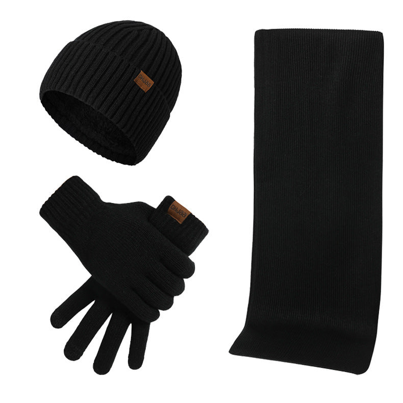 Thermal Knitting Hat Scarf And Gloves Three-piece Set Bigbuy