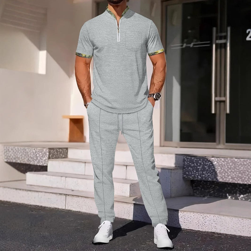 Men's Color Matching Casual Sports Suit Bigbuy