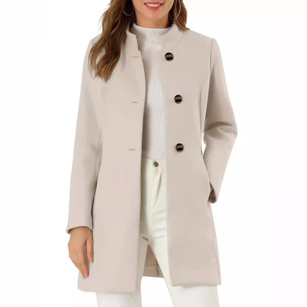 Women's Coat Fashion Casual Solid Color Autumn And Winter Bigbuy
