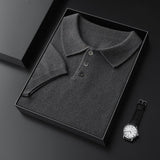 Men's Elbow-sleeved Top Polo Collar Cashmere T-shirt Bigbuy