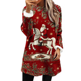 Snowman Digital Printing Casual Wide-sleeved Velvet Loose Sweater Bigbuy