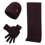 Thermal Knitting Hat Scarf And Gloves Three-piece Set Bigbuy