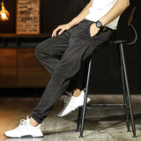 Men's Simplicity Color Versatile Loose Ankle-tied Casual Pants Bigbuy
