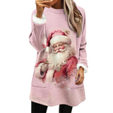 Snowman Digital Printing Casual Wide-sleeved Velvet Loose Sweater Bigbuy