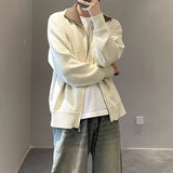 Barne Style Contrast Color Knitted Cardigan Sweater For Men Bigbuy