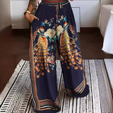 Peacock Positioning Printing Women's Pants Bigbuy