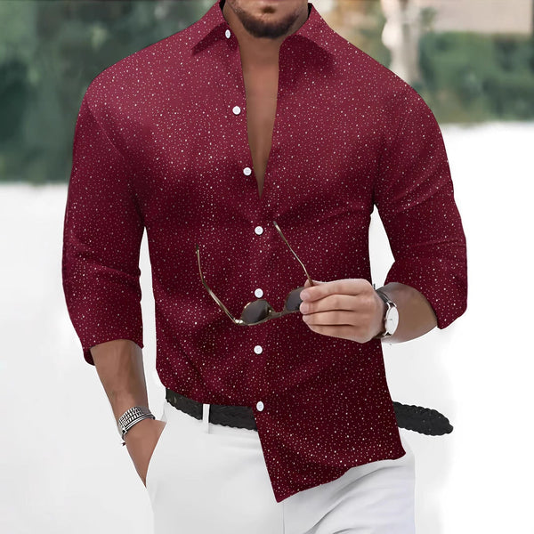 Polka Dot Bronzing Printed Casual Long Sleeve Shirt Bigbuy