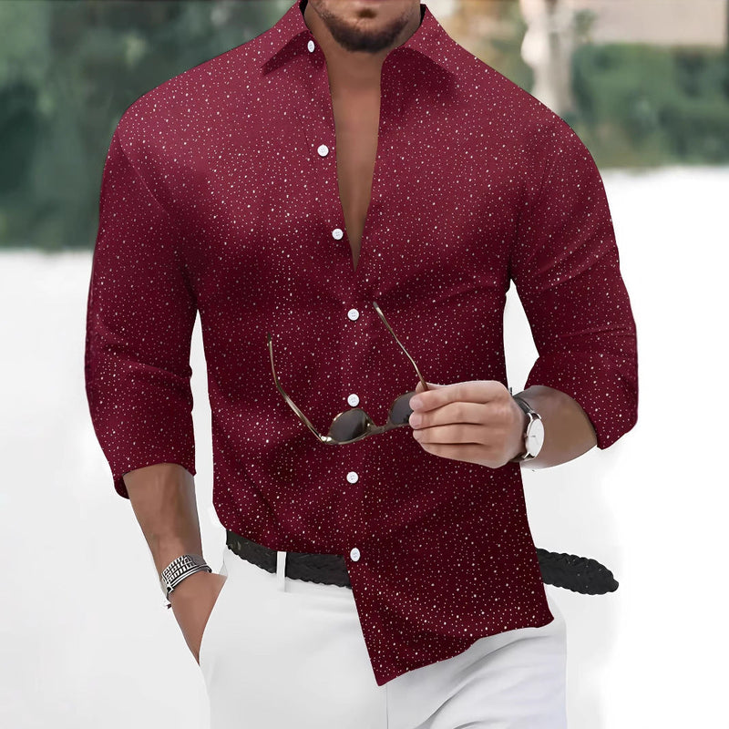Polka Dot Bronzing Printed Casual Long Sleeve Shirt Bigbuy