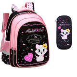 Kids School Cute Cat Print Backpack Bigbuy