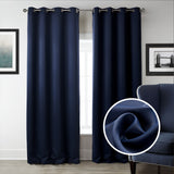 Dark Blue Bedroom Blackout Fabric Printed Curtains Bigbuy