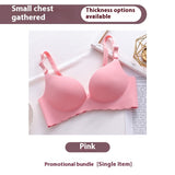 Women's Pure Color All-matching Macarons One Piece Underwear Bra-free Bigbuy