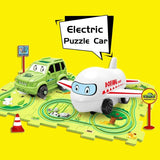 Children Puzzle Electric Railroad Speeder DIY Assembly Electric Car Automatic Rail City Scene Construction Education Toy Gift Bigbuy