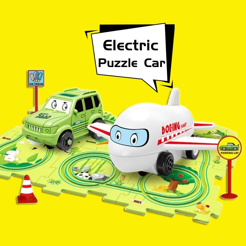 Children Puzzle Electric Railroad Speeder DIY Assembly Electric Car Automatic Rail City Scene Construction Education Toy Gift Bigbuy